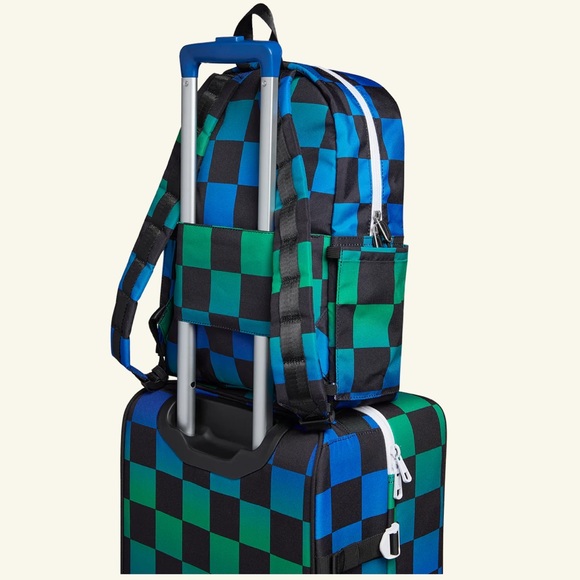 New State Bags Kane Kids Travel Backpack Blue Checkerboard Boy - Picture 11 of 11
